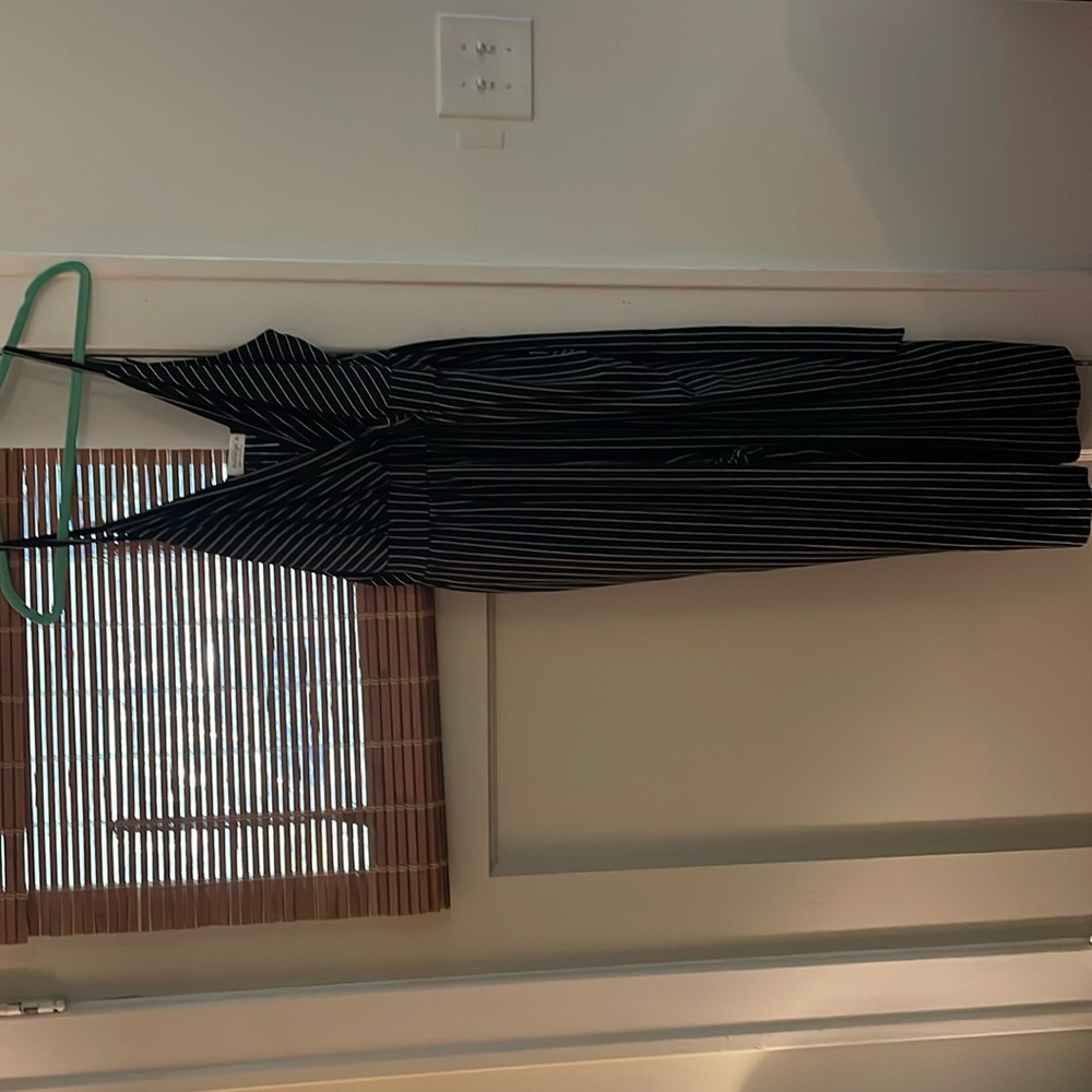 Black pinstripe jumpsuit